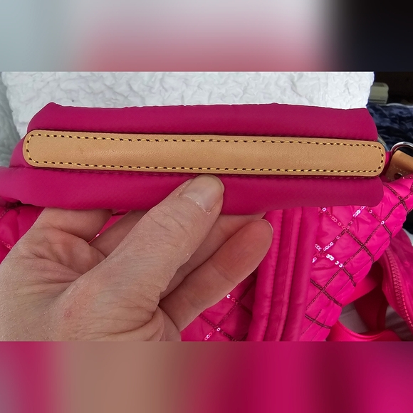 MZ Wallace Medium Metro Tote Deluxe In Fuschia Sequins NWOT - Picture 6 of 10